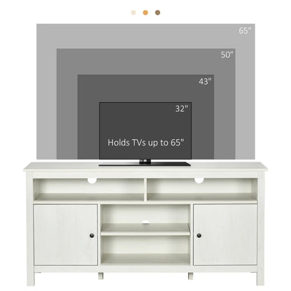 TV Stand for 55" TVs, Storage Cupboard, Shelves, 55.1" x 15.7" x 27", White TV Stands at Gallery Canada
