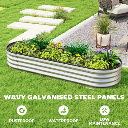 Galvanized Raised Garden Bed, 6 x 2 x 1 ft, Silver Galvanized Planter Boxes at Gallery Canada