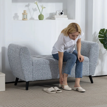 Upholstered Storage Bench with Arms, Modern Ottoman, Grey Storage Ottomans & Benches at Gallery Canada