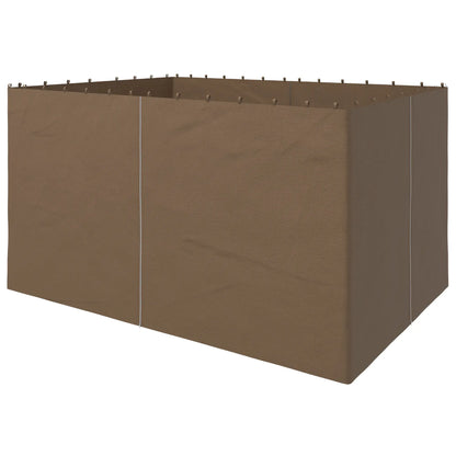 4-Panel Gazebo Curtains, Privacy Sidewall for 10' x 13' Canopy, Dark Brown