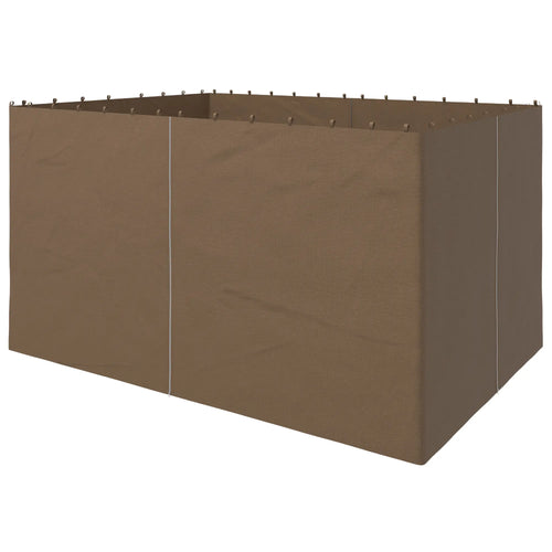 4-Panel Gazebo Curtains, Privacy Sidewall for 10' x 13' Canopy, Dark Brown