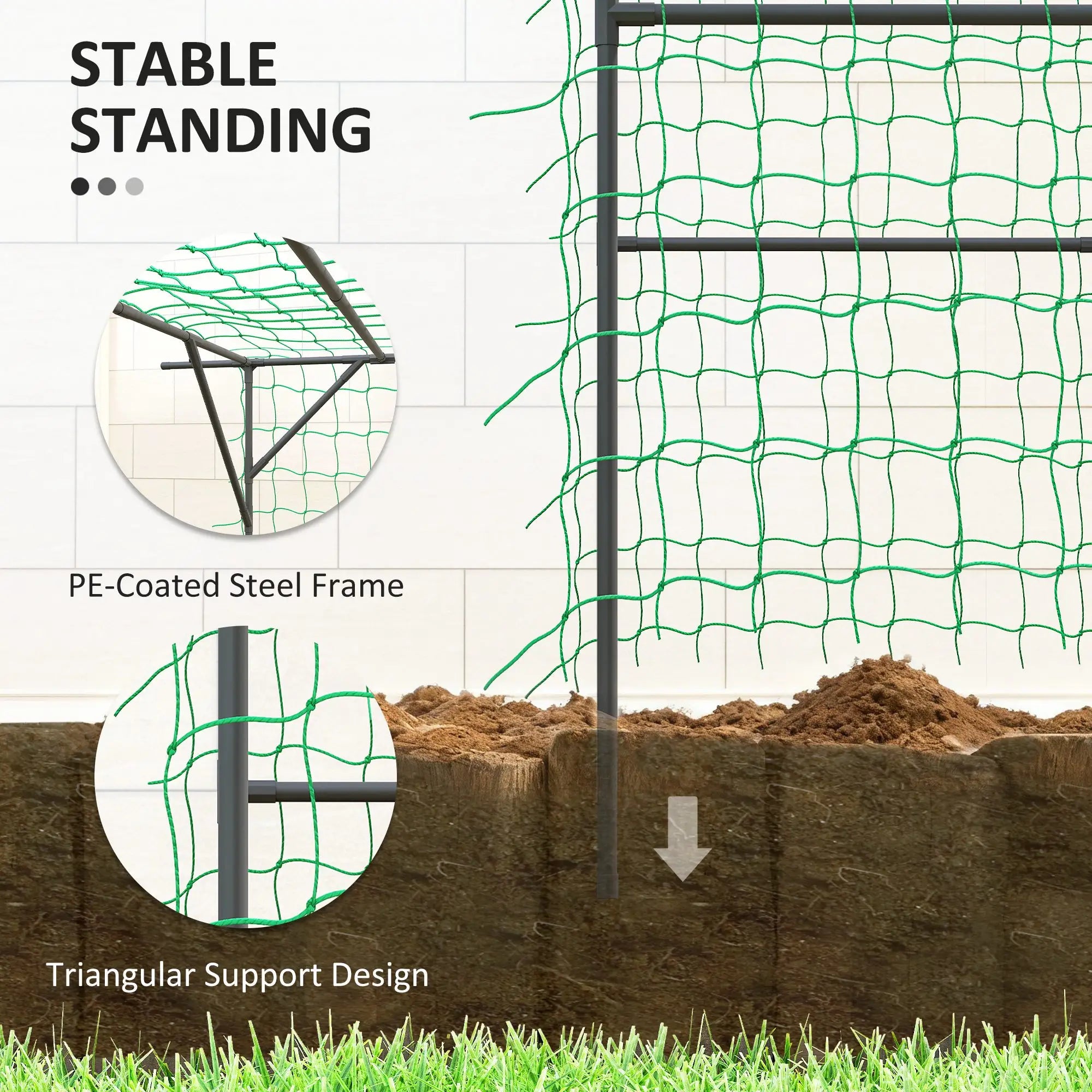 6.4FT Tall Metal Garden Arch Trellis, Plant Support With Climbing Net Plant Stands at Gallery Canada