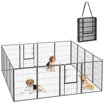 16 Panels Dog Playpen, Portable, for Medium Dogs, 31.5" H Houses, Kennels & Pens at Gallery Canada