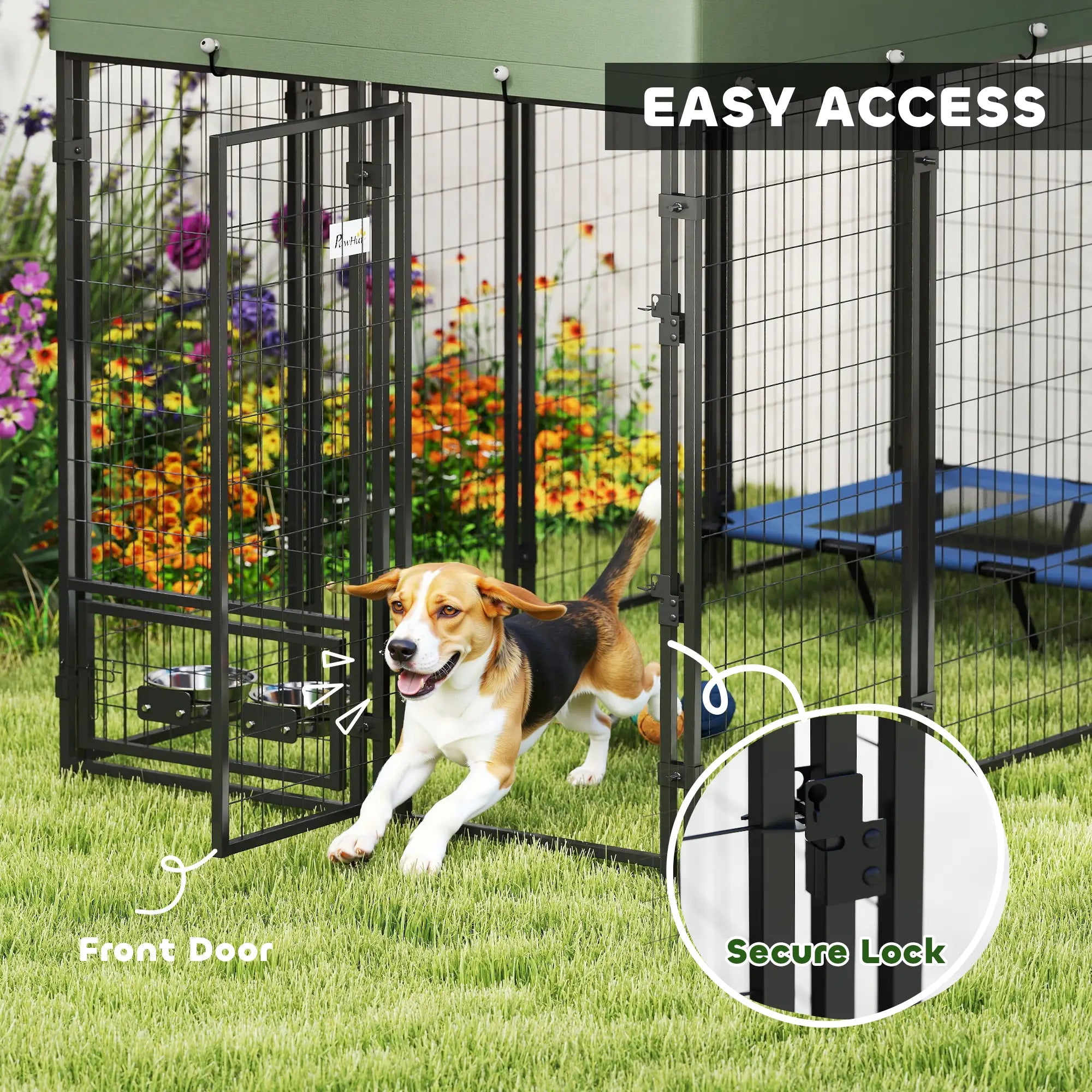 8' x 4' x 6' Outdoor Dog Kennel, Waterproof UV Resistant Cover, Green Dog Kennels at Gallery Canada