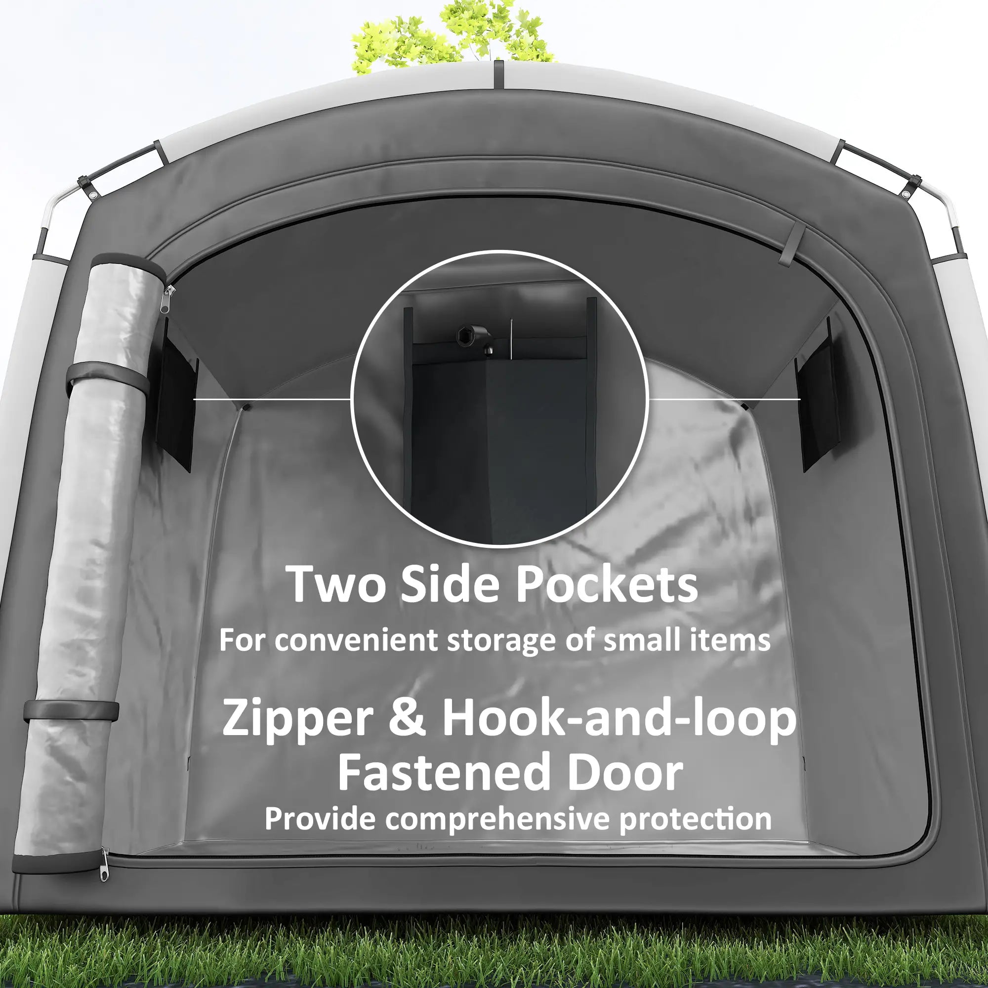 Portable Bike Storage Shed Tent, Waterproof 210D Oxford Fabric, Fits 3-4 Bicycles, Dark Grey Sheds at Gallery Canada
