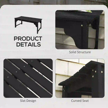 Wooden Garden Bench, Patio Double Park Bench, Black Outdoor Benches at Gallery Canada