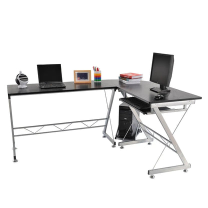 L-Shaped Computer Desk, Corner Table with Keyboard Tray, Home Office Computer Desks at Gallery Canada