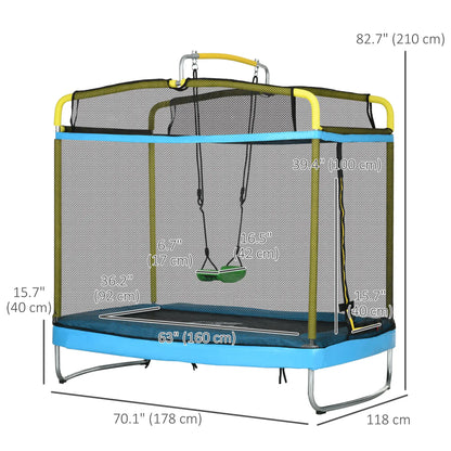 6.9FT Kids Trampoline, Safety Net, Gymnastics Bar, Swing, Indoor/Outdoor Trampolines at Gallery Canada