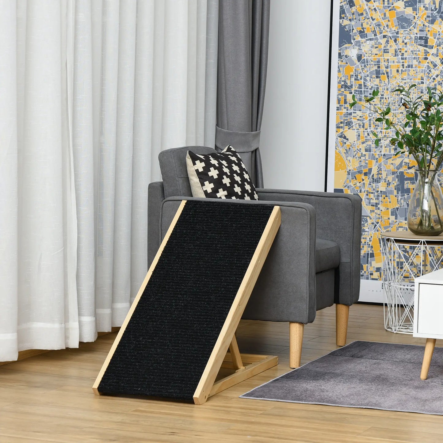 Foldable Dog Ramp for Bed Couch, Height Adjustable, Non Slip Carpeted Surface Dog Stairs at Gallery Canada