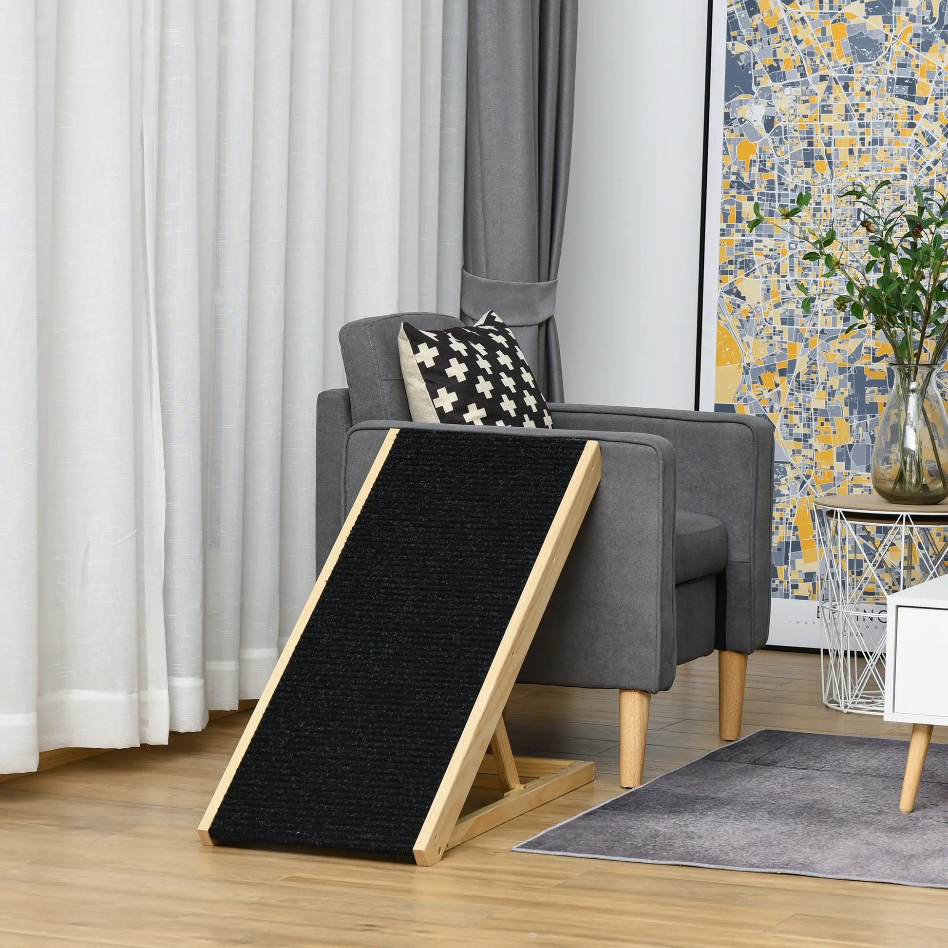 Foldable Dog Ramp for Bed Couch, Height Adjustable, Non Slip Carpeted Surface Dog Stairs at Gallery Canada