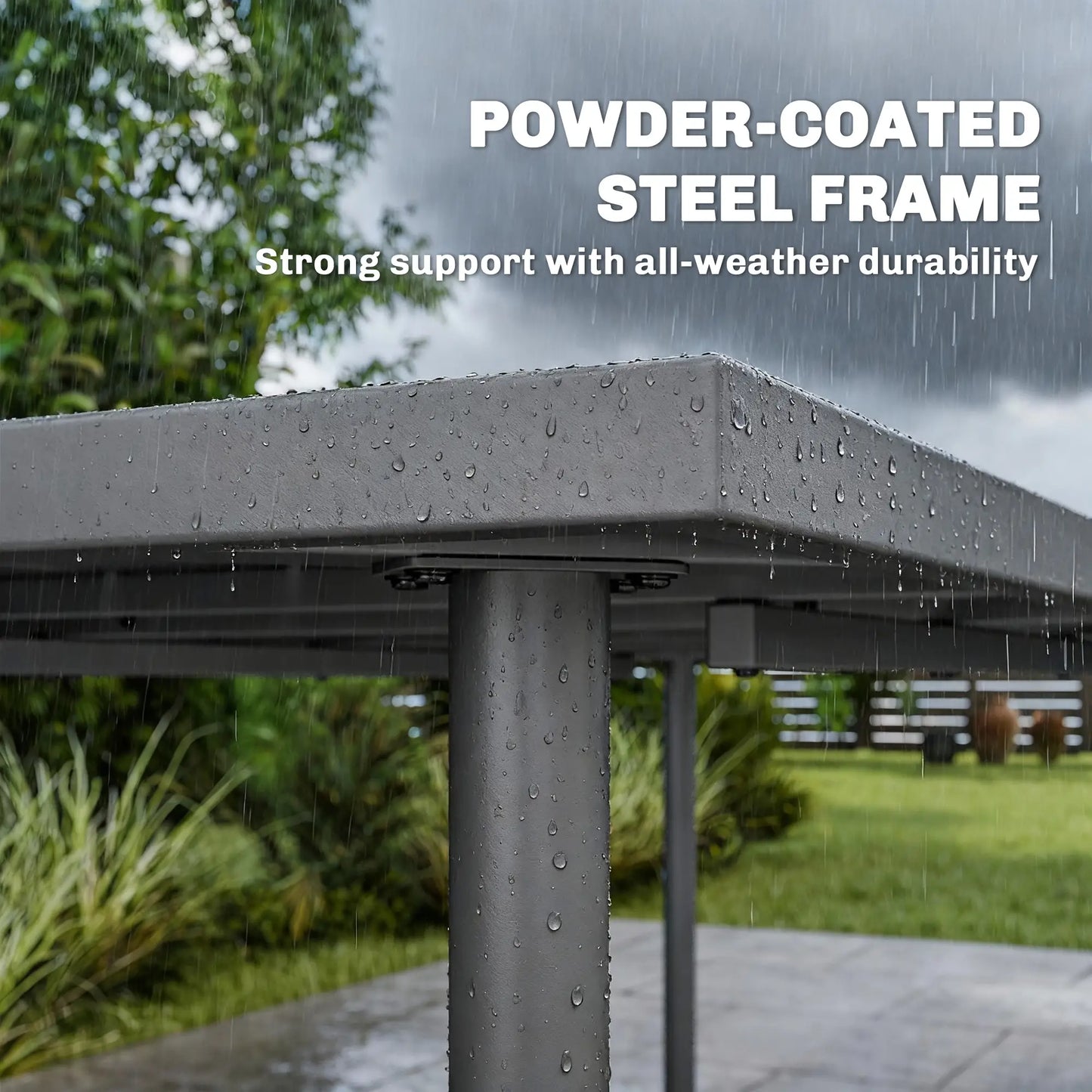 65" x 31.5" Outdoor Dining Table, Metal Rectangular Patio Table, Seats 6