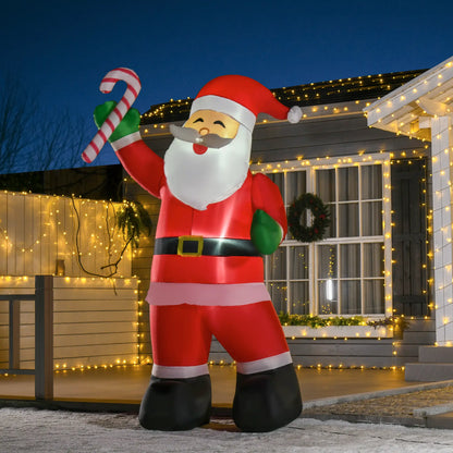 Inflatable Christmas Yard Decoration, Santa Claus with Candy Cane, 8' Tall Christmas Inflatables at Gallery Canada