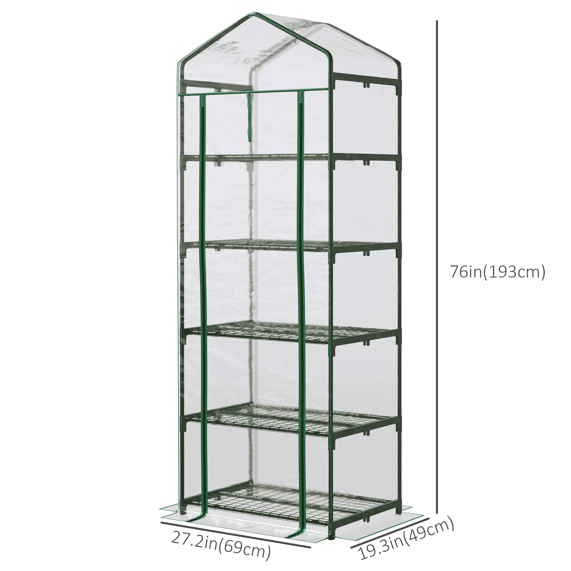 5 Tier Mini Greenhouse, Portable, Transparent, 27.25
