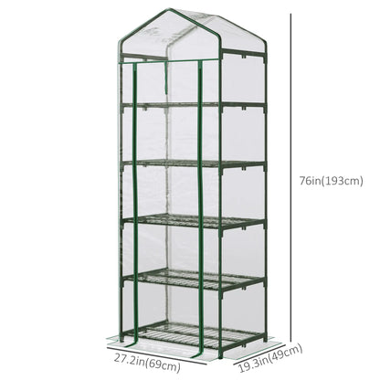 5 Tier Mini Greenhouse, Portable, Transparent, 27.25" x 19.25" x 76", Clear Portable Greenhouses at Gallery Canada