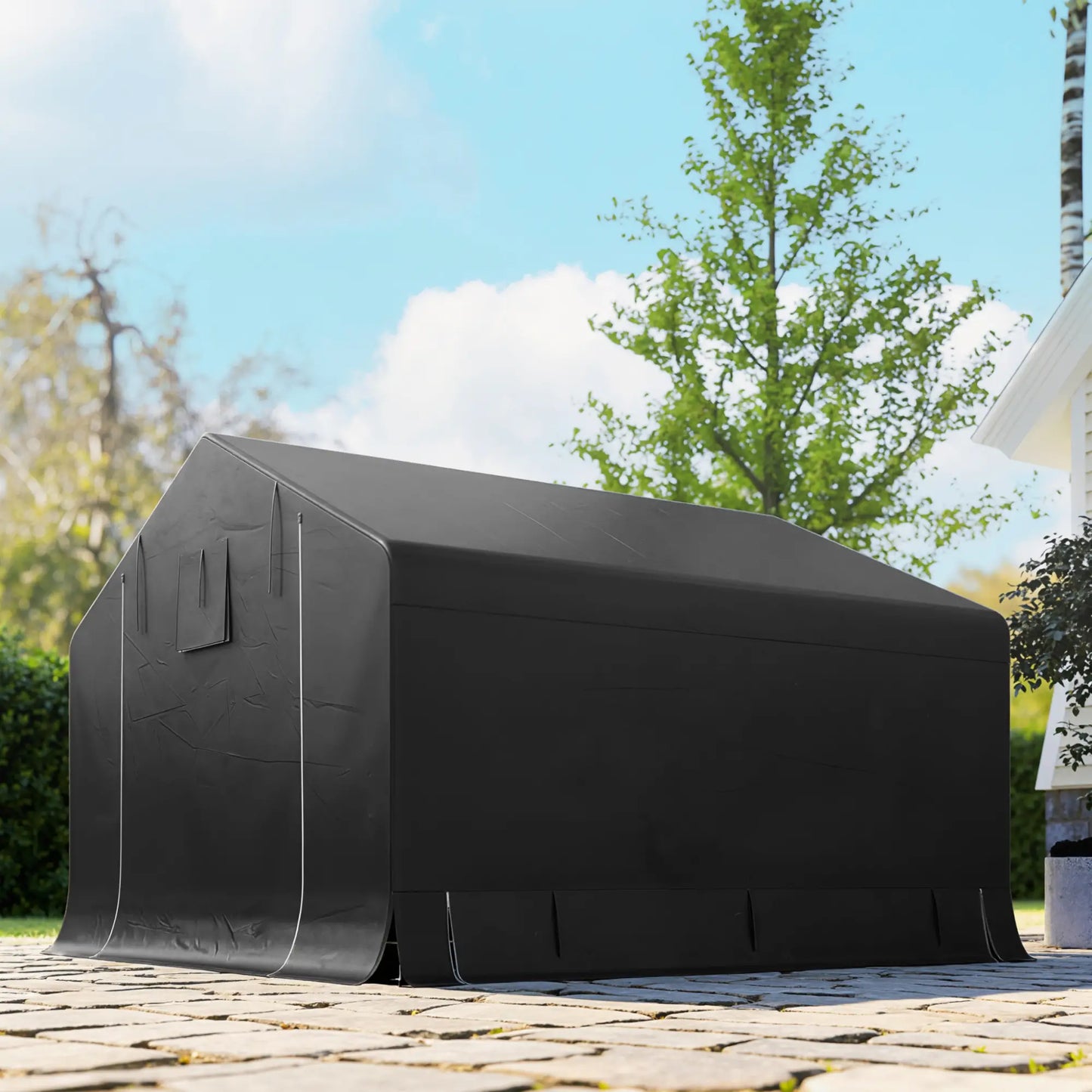 10' x 10' Portable Shed, Waterproof Bike Tent, Dark Grey