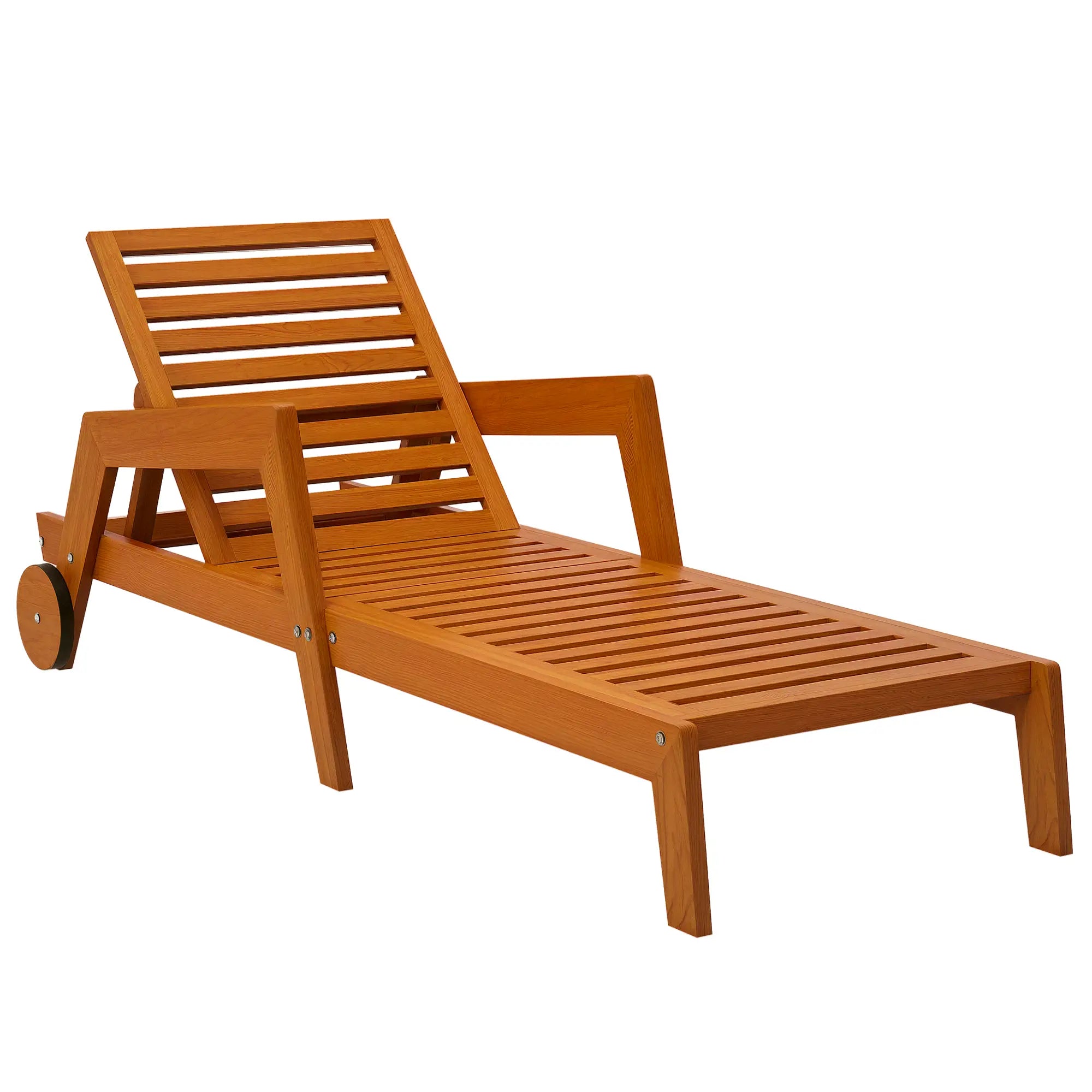 Wood Lounge Chair, 3-Position Adjustable, Orange Lounger Chairs at Gallery Canada