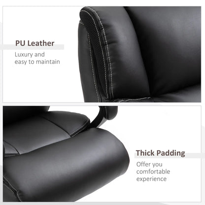 Ergonomic Office Chair, Adjustable Height, PU Leather, 360 Swivel, 400lbs, Black Executive & Manager Chairs at Gallery Canada