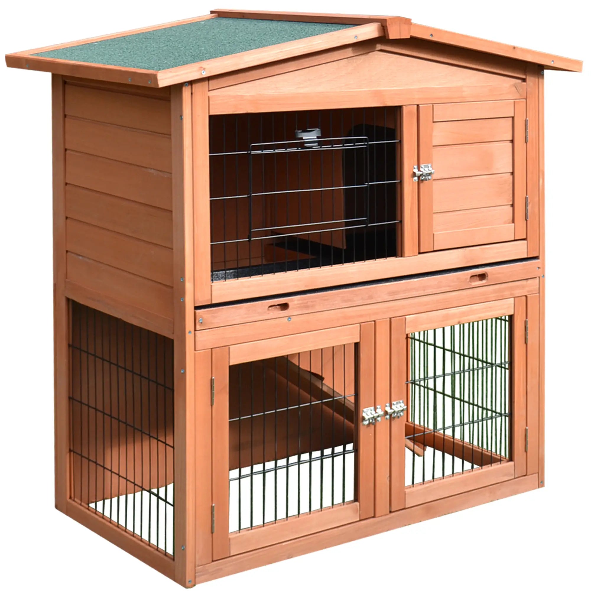 2 Tier Rabbit Hutch, Guinea Pig Cage, Ferret Enclosure, 39.6