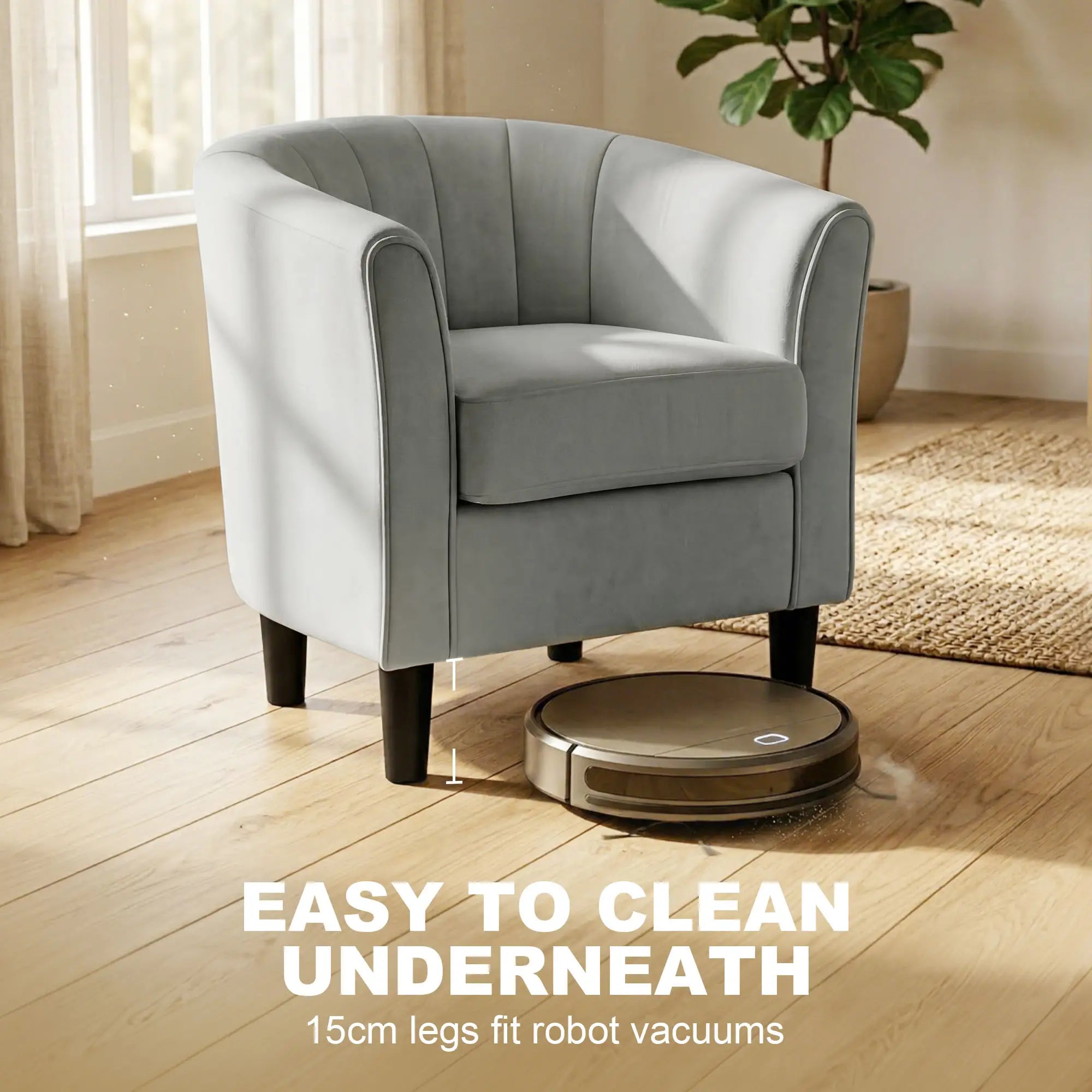 Accent Chair Modern Upholstered Living Room Chair with Ottoman and Pocket Spring Cushion Grey Accent Chairs at Gallery Canada