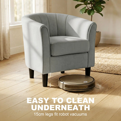 Accent Chair Modern Upholstered Living Room Chair with Ottoman and Pocket Spring Cushion Grey Accent Chairs at Gallery Canada