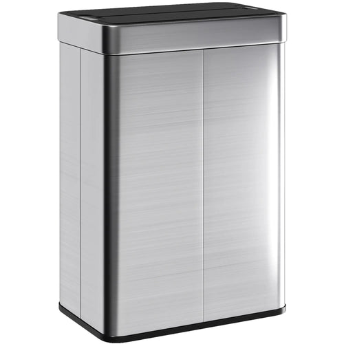 14.5 Gallon Sensor Can, Automatic Garbage Can, Stainless Steel, Silver