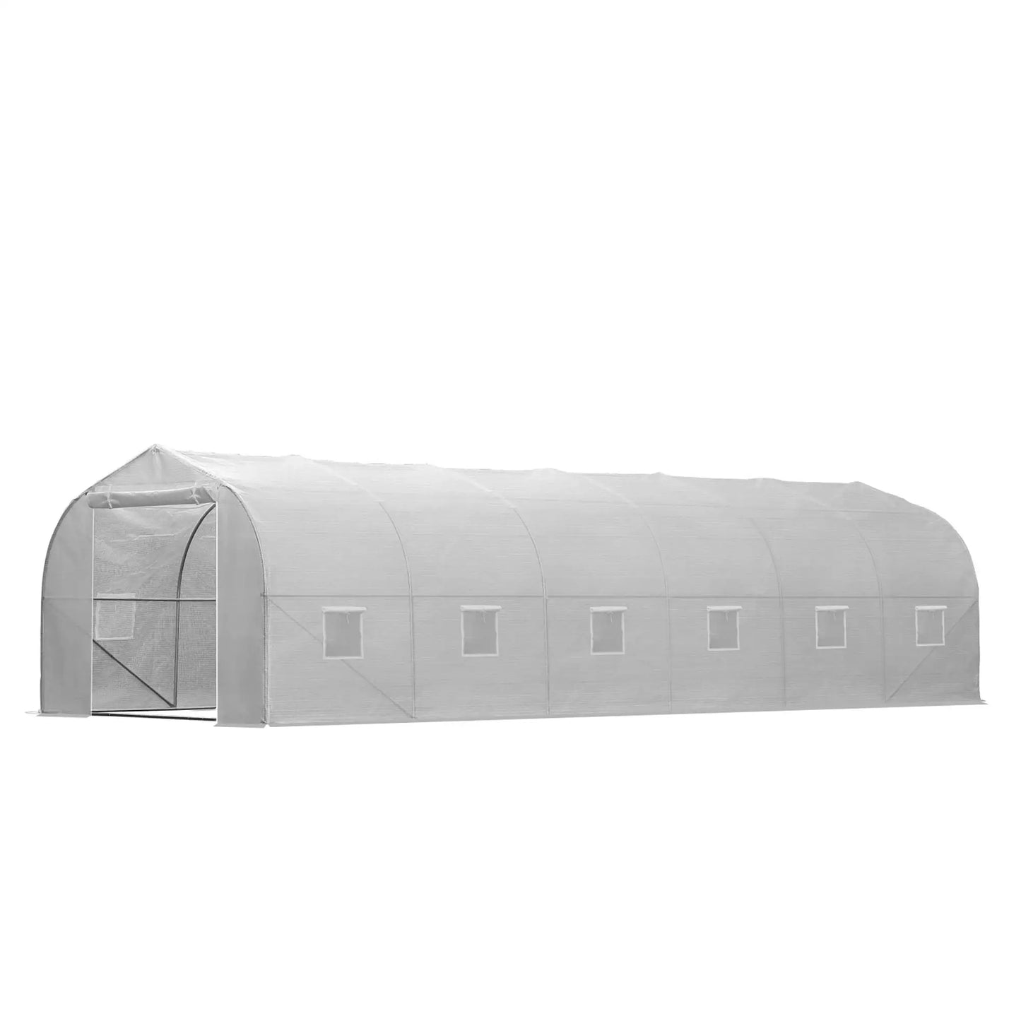 26'L x 10'W x 6.8'H Walk-In Greenhouse, Steel Frame, White Tunnel Greenhouses at Gallery Canada