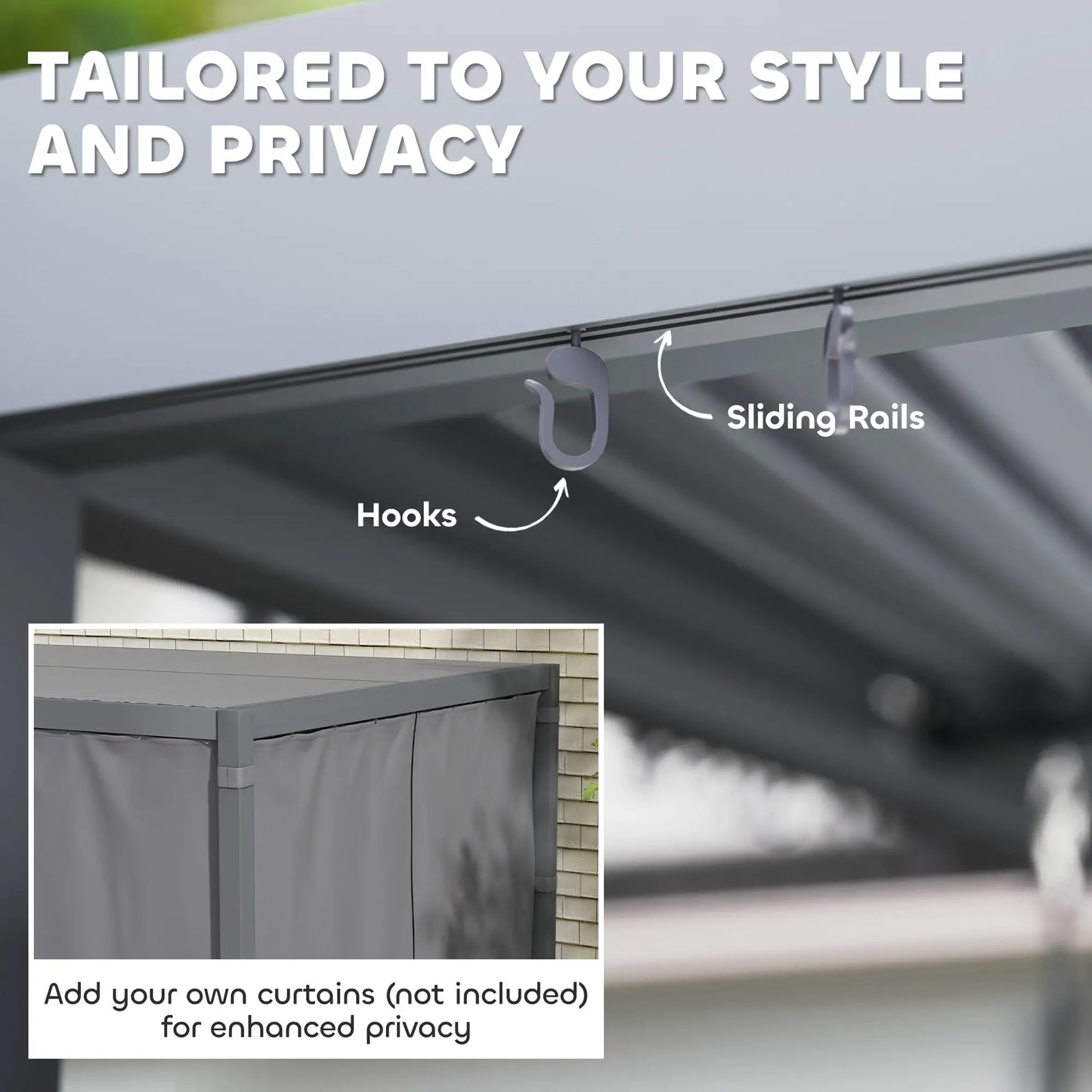 10' x 12' Adjustable Metal Roof Pergola, Aluminum Frame Outdoor Gazebo Pergolas at Gallery Canada