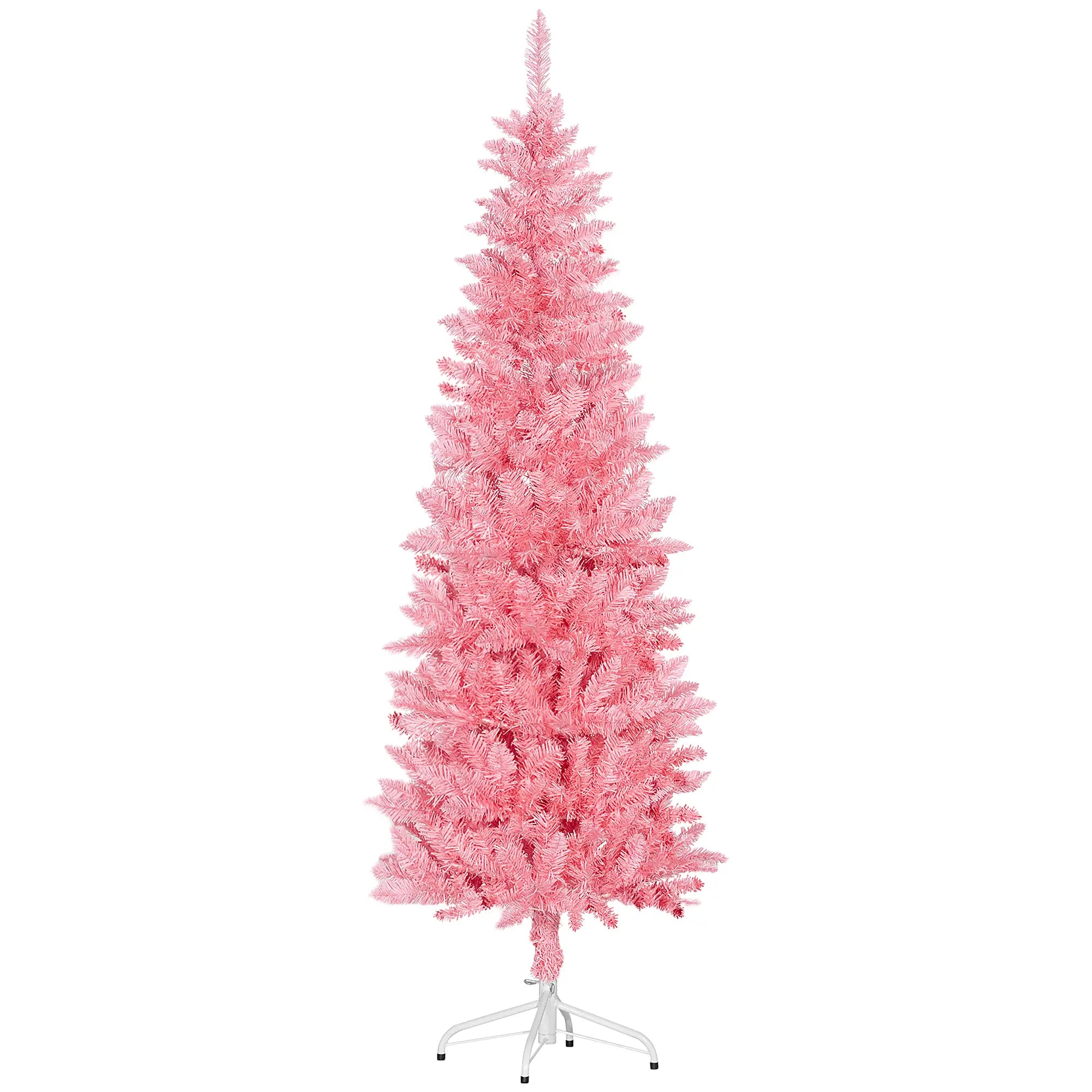 6ft Pencil Artificial Christmas Tree, 479 Branch Tips, Steel Base, Pink Pencil Christmas Trees at Gallery Canada
