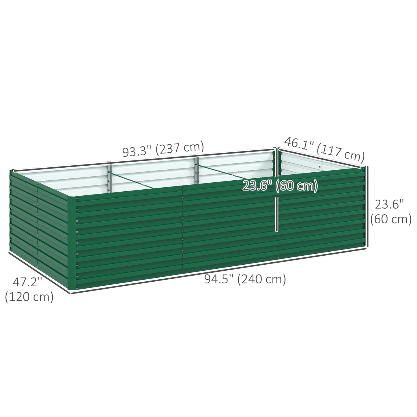 8' x 4' x 2' Raised Garden Bed, Galvanized Planter Box, Green Raised Garden Beds at Gallery Canada