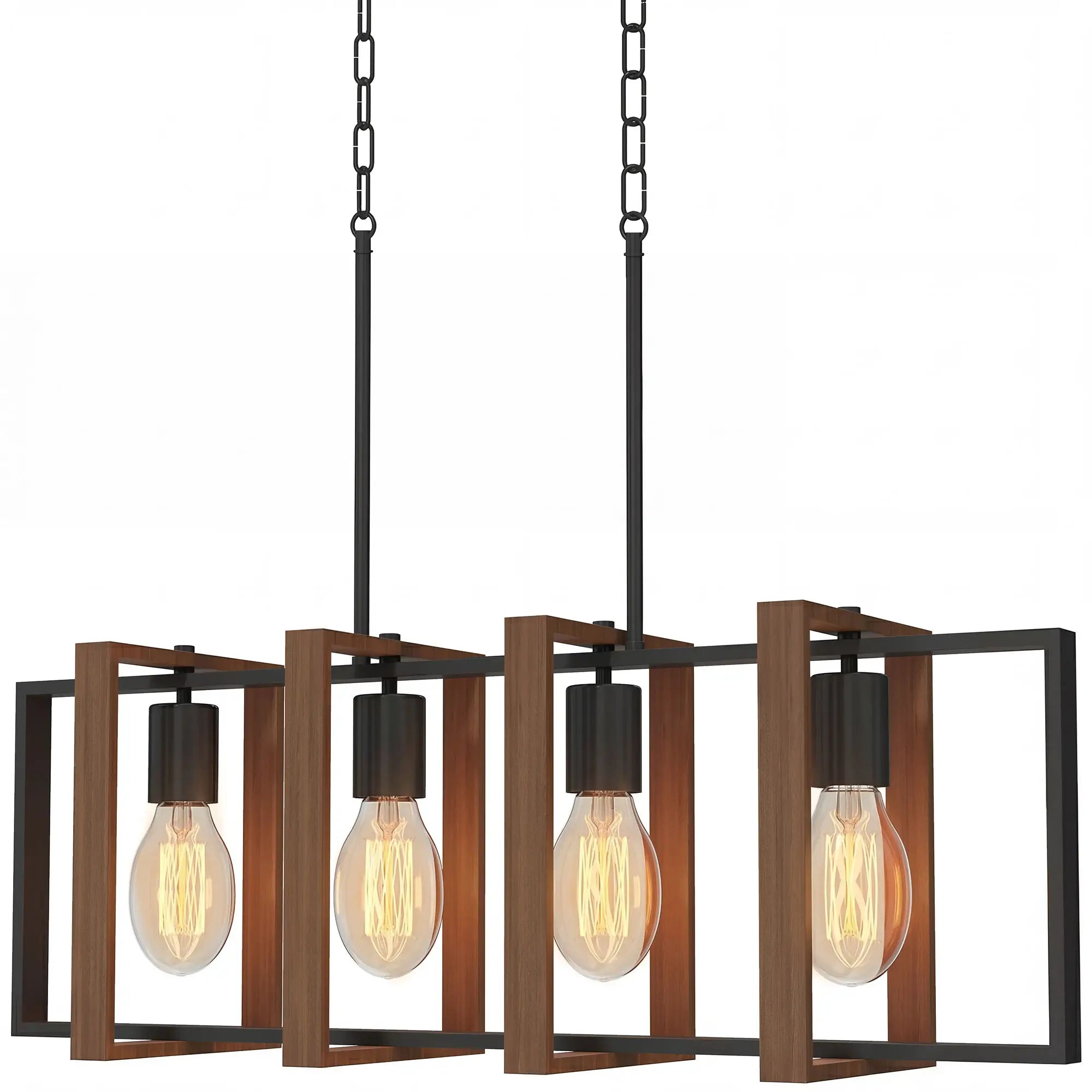 Farmhouse Kitchen Island Pendant Light, 4 Rotatable Frames, Walnut Floor Lamps & Ceiling Fan Lights at Gallery Canada
