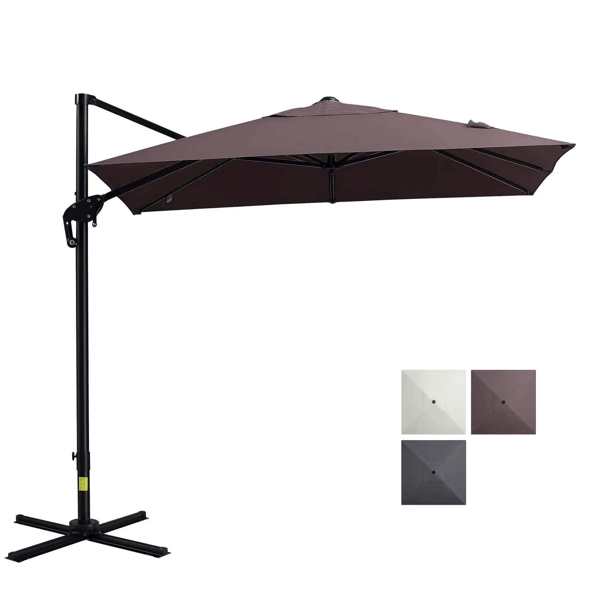 8'x8' Square Patio Hanging Offset Umbrella, Light Brown Offset Cantilever Umbrellas at Gallery Canada