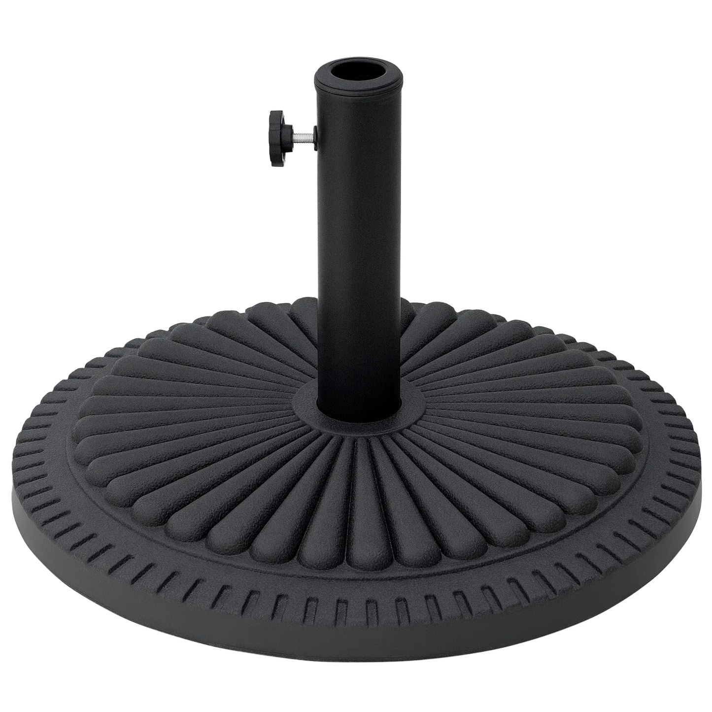 Round Cement Patio Umbrella Base Stand, Fits Φ1.4", Φ1.5", Φ2" Pole, Black Umbrella Bases Black at Gallery Canada