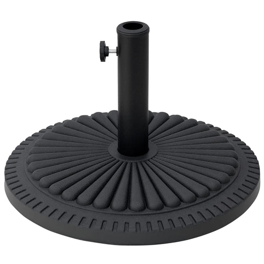 Round Cement Patio Umbrella Base Stand, Fits Φ1.4", Φ1.5", Φ2" Pole, Black Umbrella Bases Black at Gallery Canada