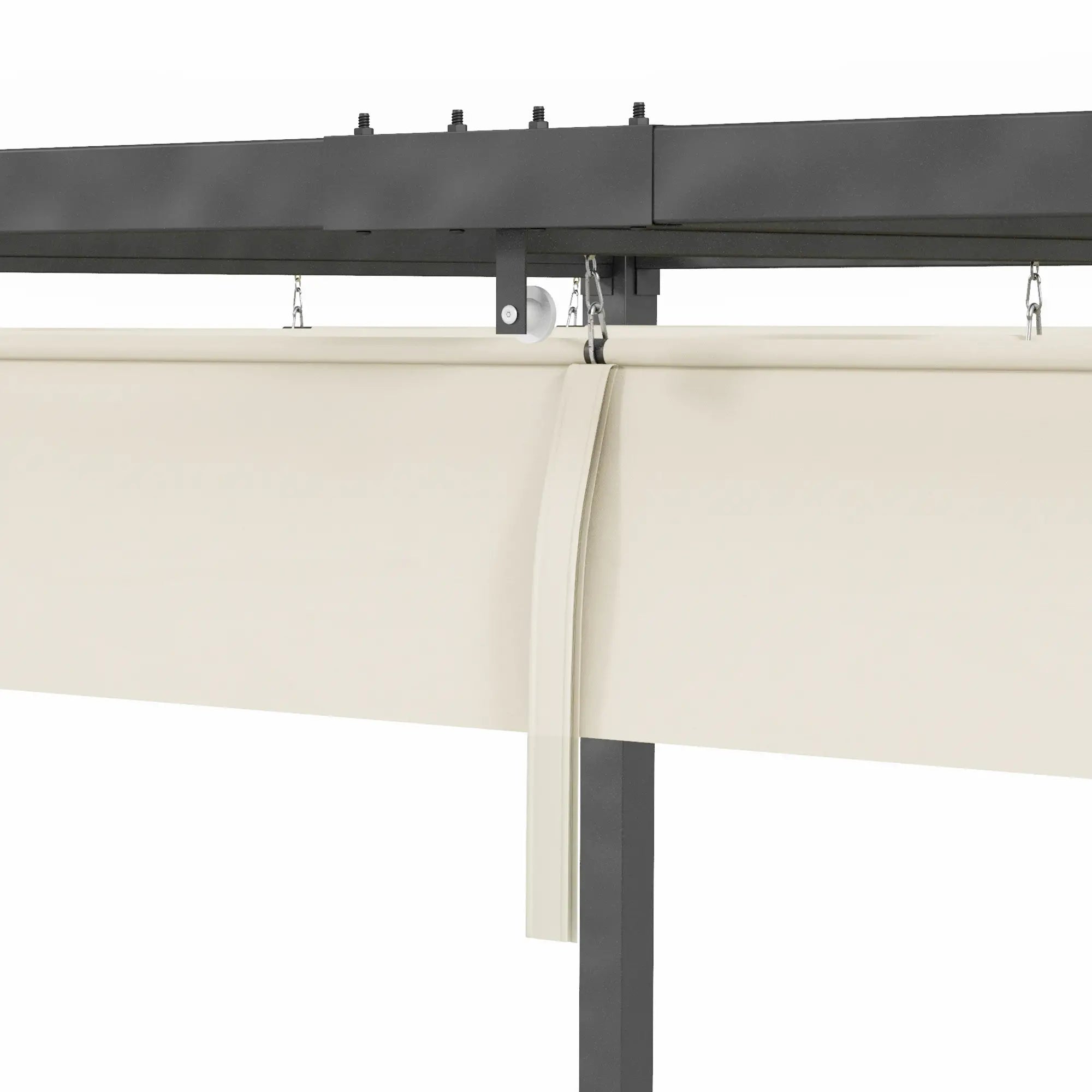 10' x 7' Patio Pergola, Retractable Canopy, Outdoor Sun Shelter, Cream White Pergolas at Gallery Canada