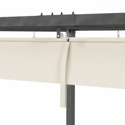 10' x 7' Patio Pergola, Retractable Canopy, Outdoor Sun Shelter, Cream White Pergolas at Gallery Canada