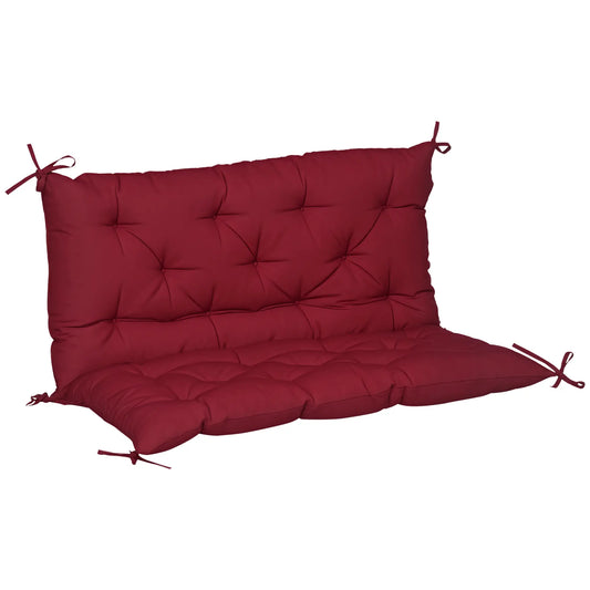 Porch Swing Cushion, Garden Bench Cushion with Backrest, Non-Slip 2-Seater, 39.4" x 38.6", Wine Red Patio Chair Cushions Wine Red at Gallery Canada