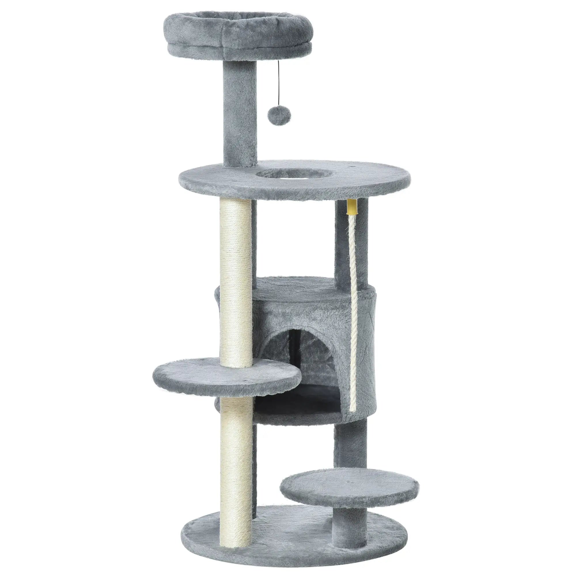 41 Cat Tree Tower with Condo, Scratching Posts, Dark Grey Cat Towers Dark grey, Cream white at Gallery Canada