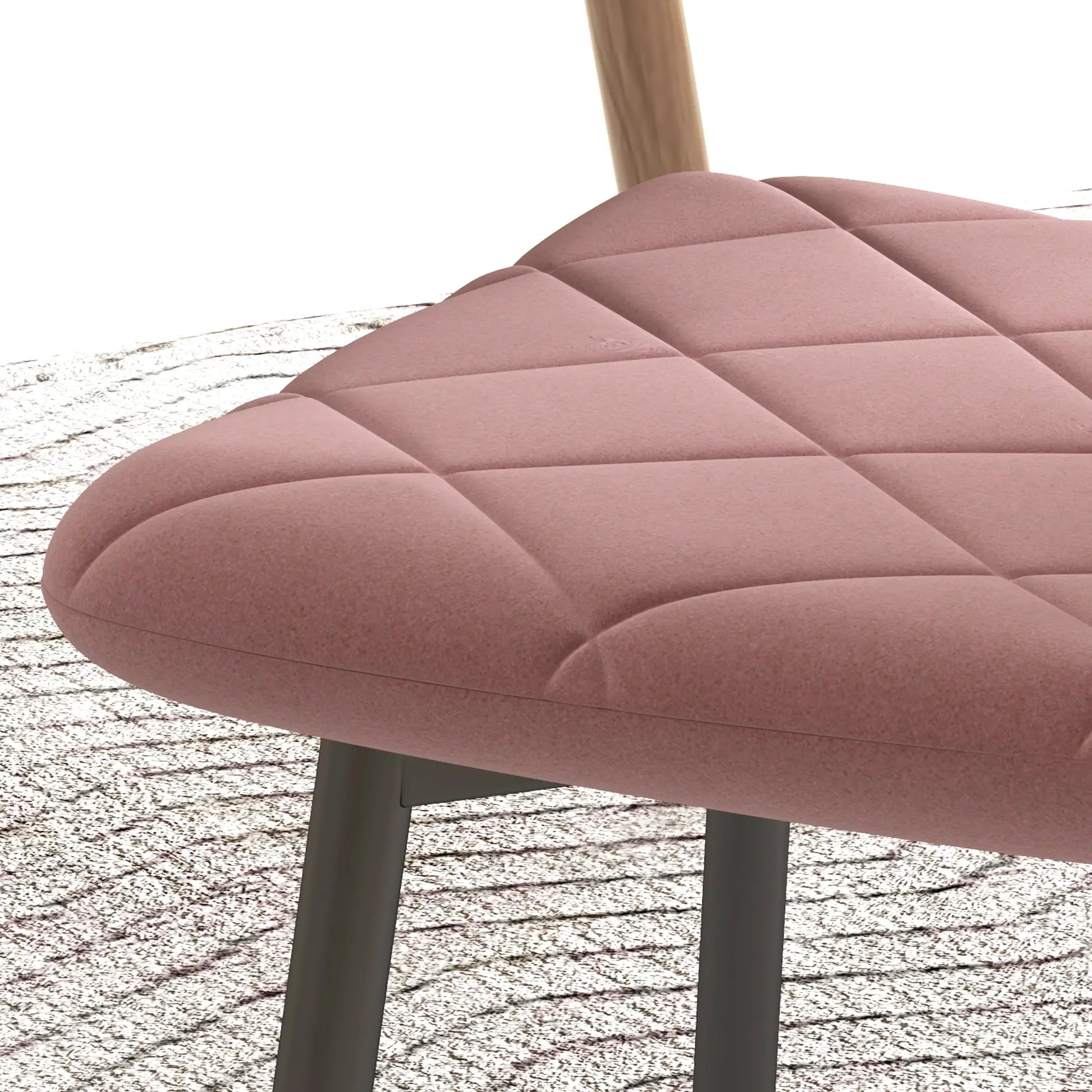 Upholstered Dining Chairs Set of 4, Steel Legs, Modern Kitchen, Pink Dining Chairs at Gallery Canada