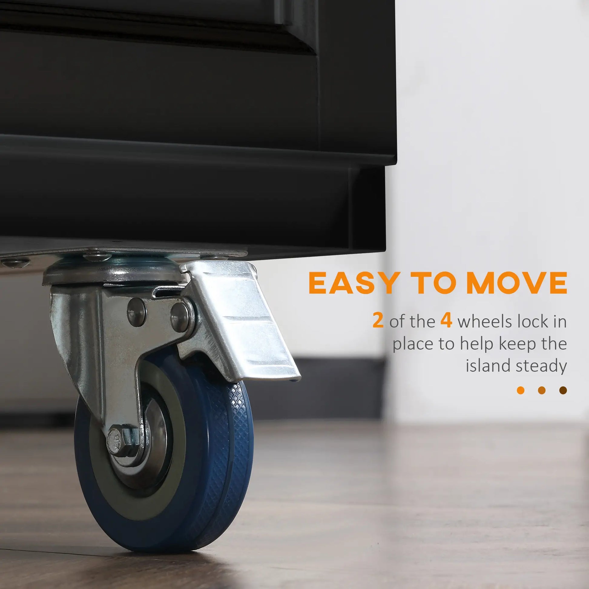 Kitchen Island with Storage, Drop Leaf, Rubber Wood Top, Black Kitchen Islands & Kitchen Carts at Gallery Canada