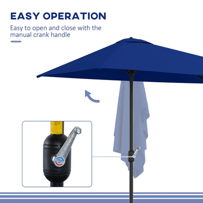 8ft Half Round Umbrella, Outdoor Balcony Parasol, Garden Sun Shade Half Round Umbrellas at Gallery Canada