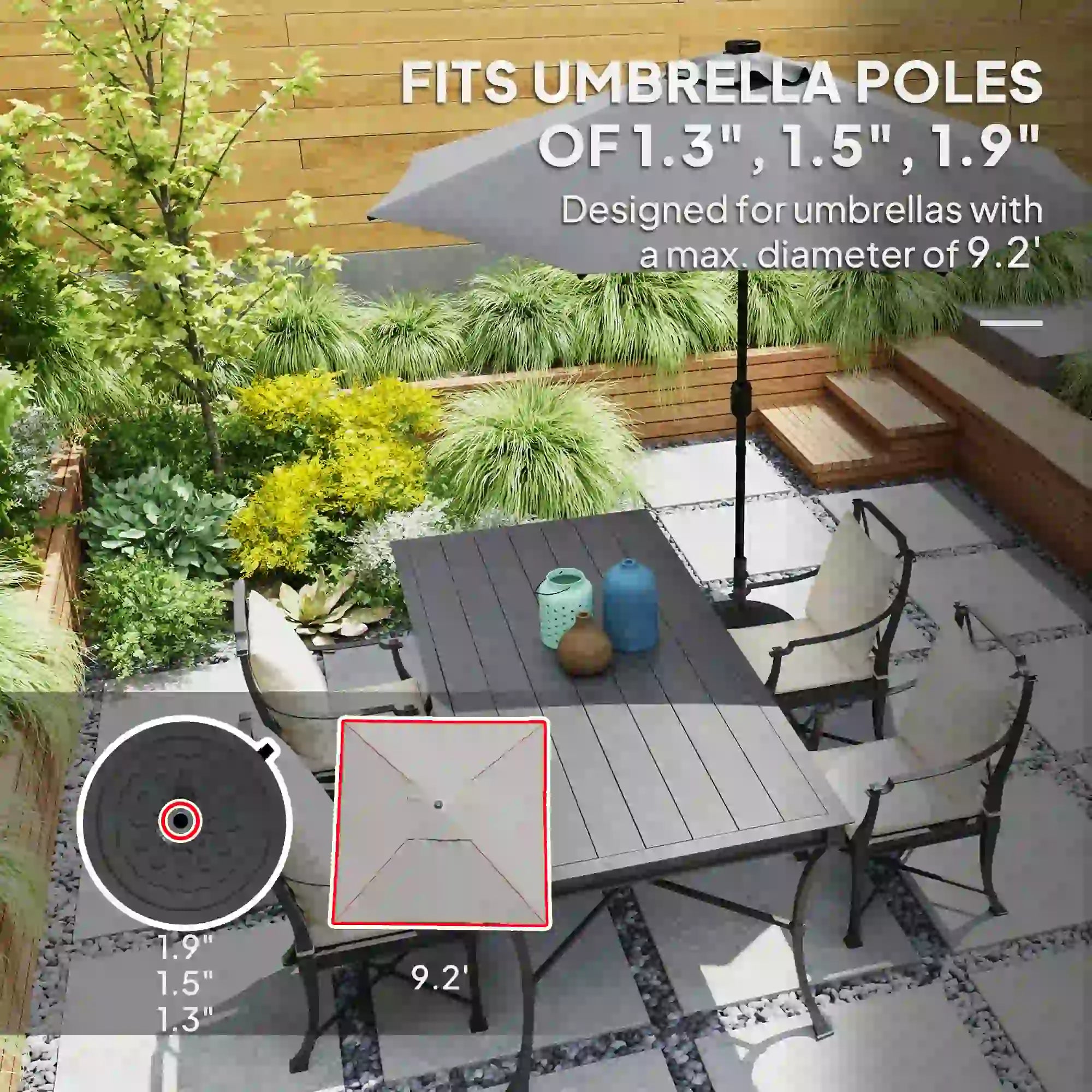 46lbs Resin Round Patio Umbrella Base With Wheels, Black Umbrella Bases at Gallery Canada