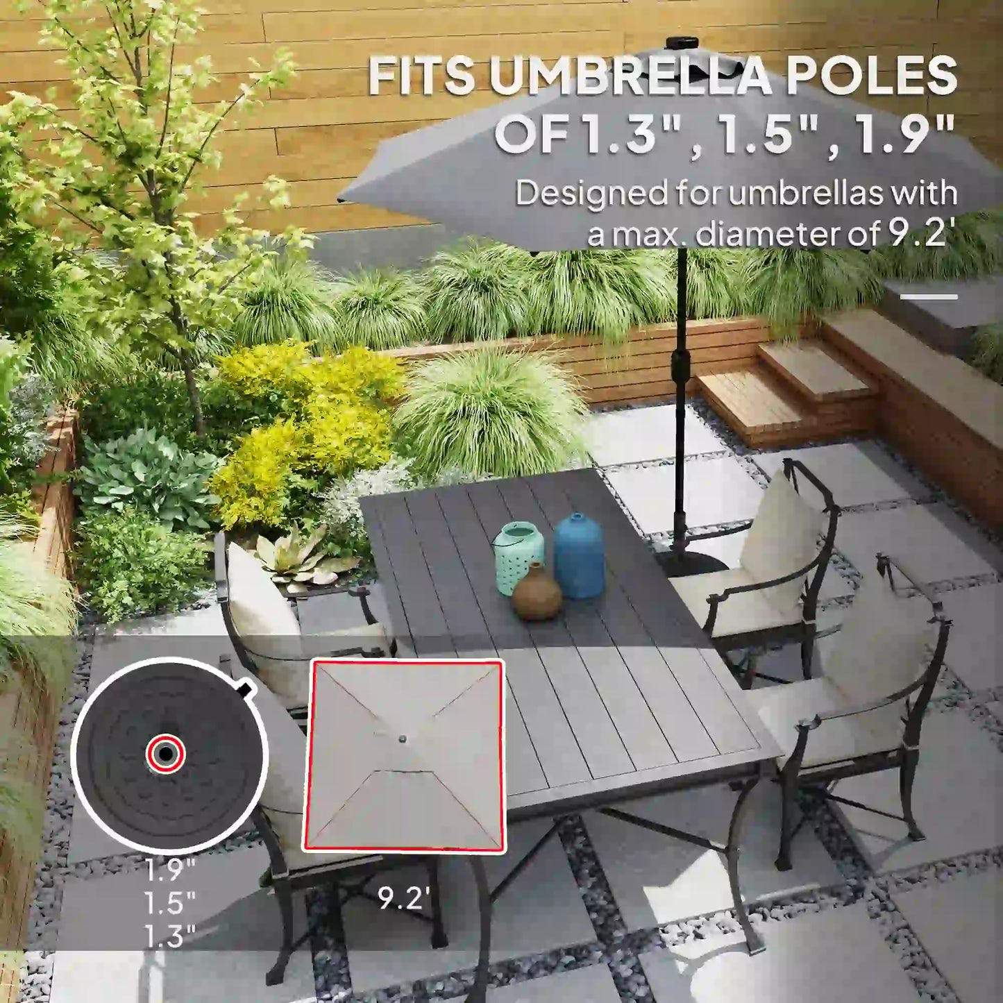 46lbs Resin Round Patio Umbrella Base With Wheels, Black Umbrella Bases at Gallery Canada