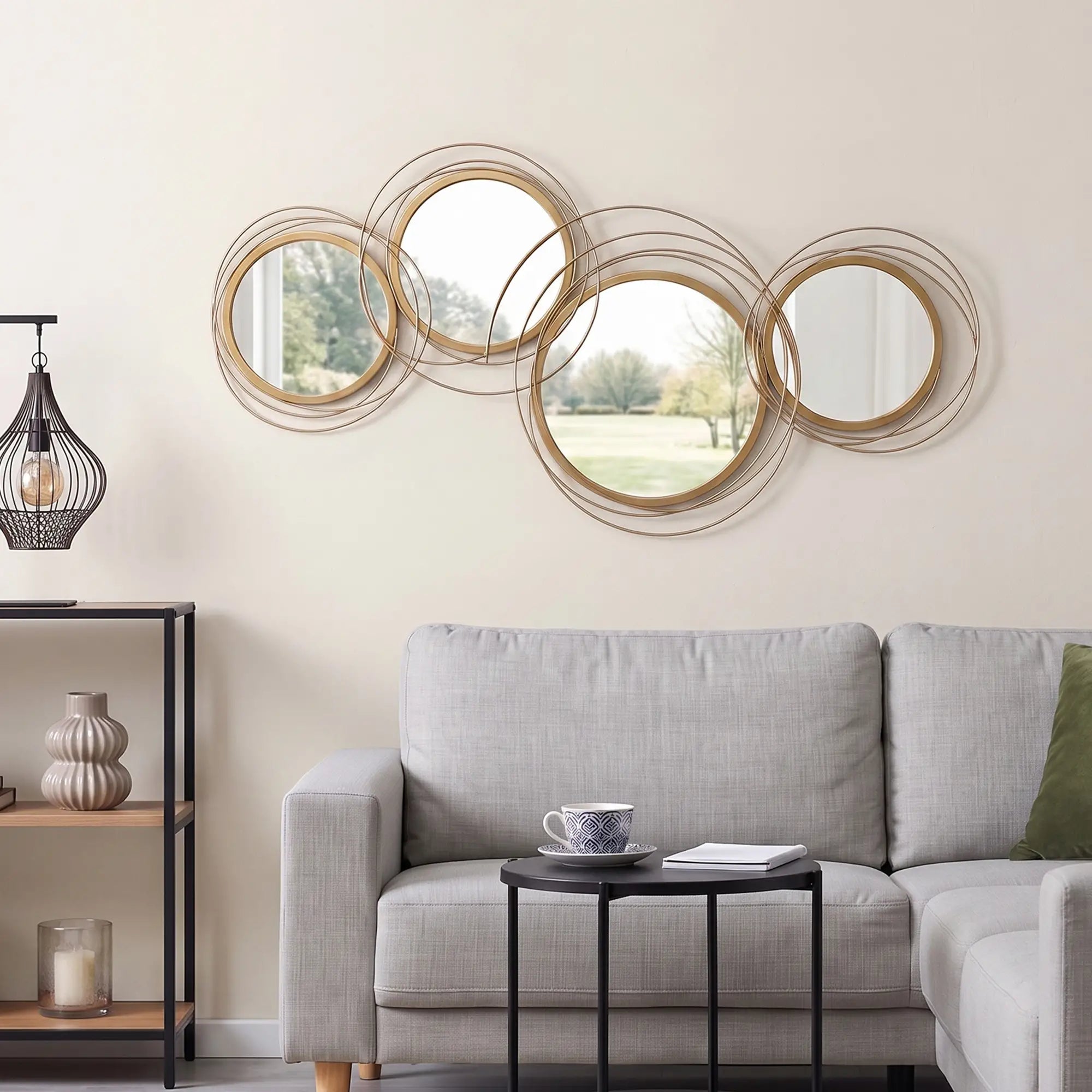 Metal Wall Art Circle Mirror, 42.25