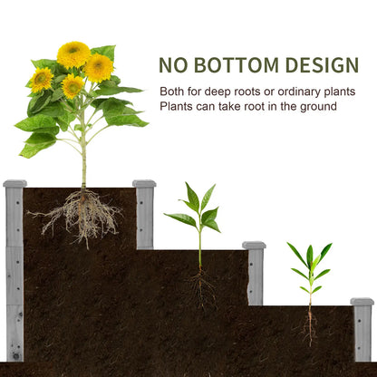 3-Tier Garden Bed Planter Box, 49"x49"x22", Grey Raised Garden Beds at Gallery Canada