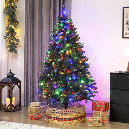 6 ft Frosted Prelit Christmas Tree, Dual Colour LED Light, Hinged, Easy Assembly, Dual Colour Pre Lit Christmas Trees at Gallery Canada