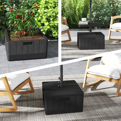 Heavy Duty Umbrella Base with Wheels, Table Tray, 176lbs, Black Umbrella Bases at Gallery Canada