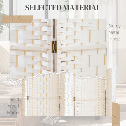 8 Panel Folding Room Divider, Portable Privacy Screen, White Room Dividers at Gallery Canada