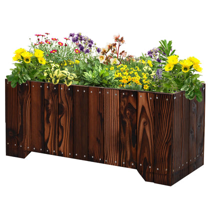 37.5"x15"x15.75" Raised Garden Bed, Wooden Planter for Outdoor Plants Wooden Planter Boxes at Gallery Canada