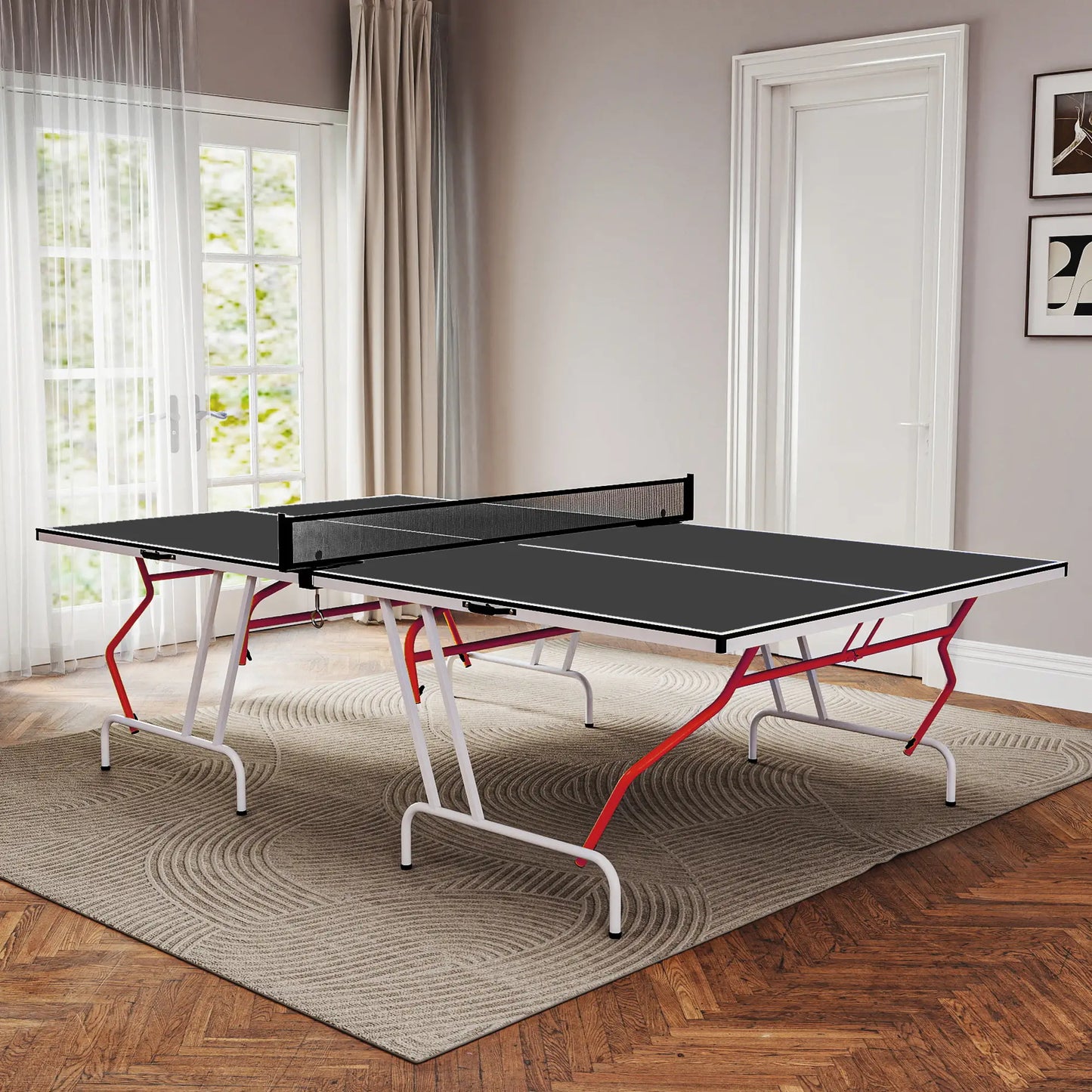 9' x 5' Full Size Table Tennis Table, Folding, Dark Grey Game Tables at Gallery Canada