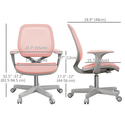 Mesh Back Office Chair, Swivel Castors, Arm, Small, Pink Task Chairs at Gallery Canada